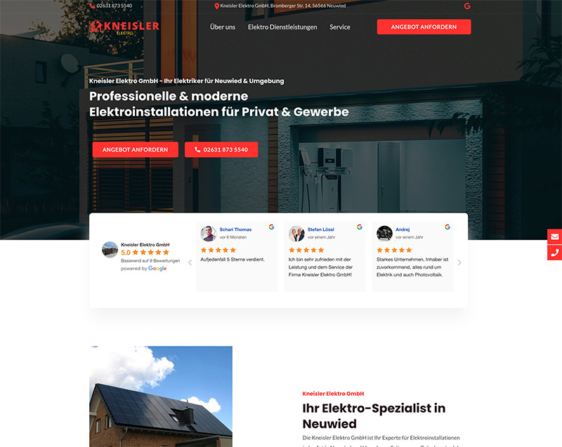 Website Kneisler Elektro GmbH