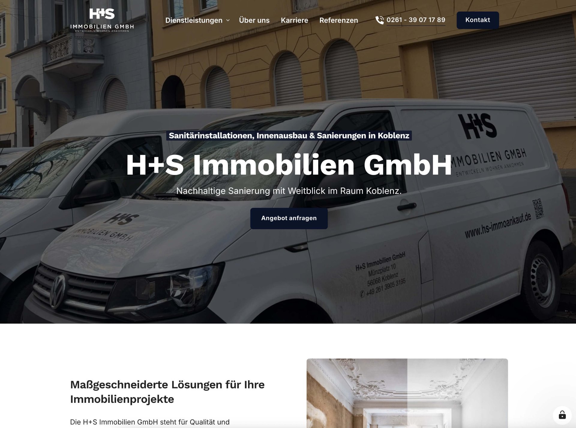 Website H+S Immobilien GmbH