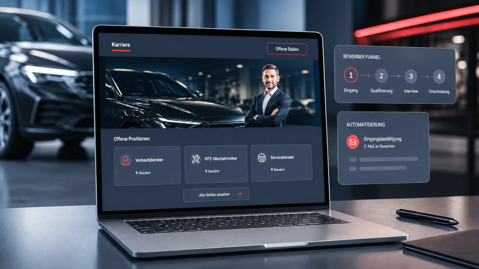 Karriere-Seite für die Autohandel-Branche