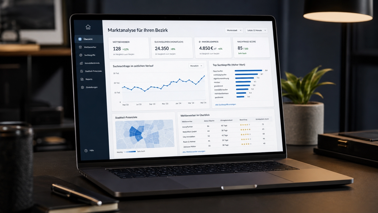 Marktanalyse & SEO-Strategie für Ihren Maklerbezirk