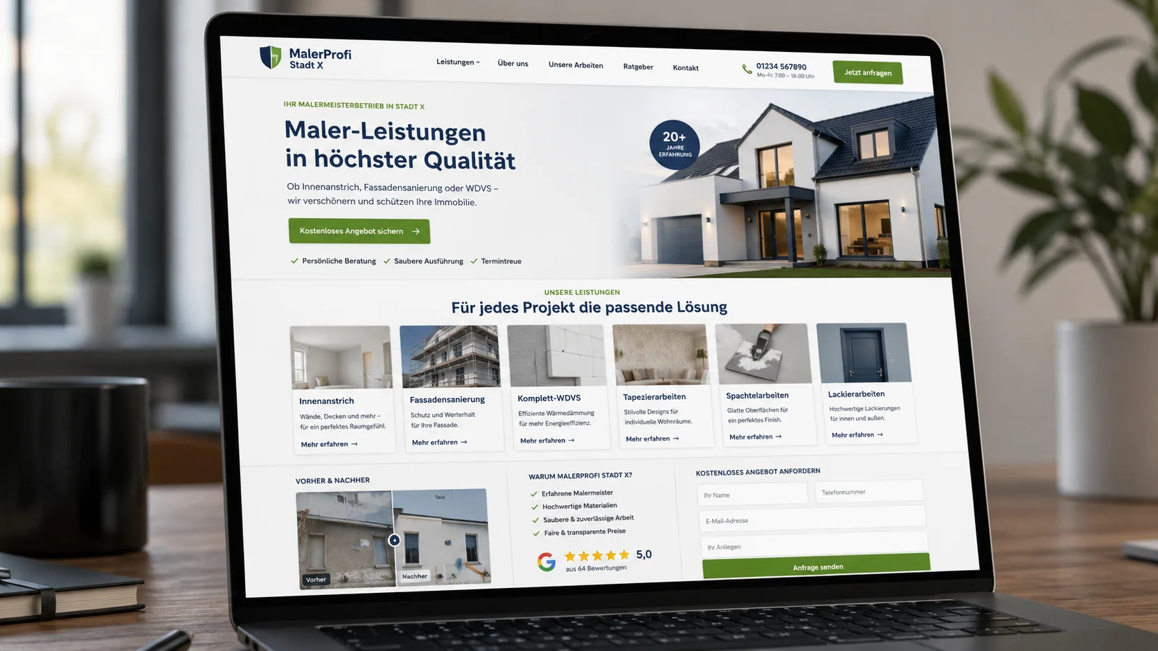 Websites, die Maler-Anfragen produzieren