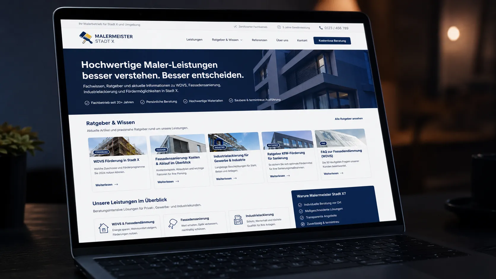 Content-Strategie für hochpreisige Maler-Leistungen