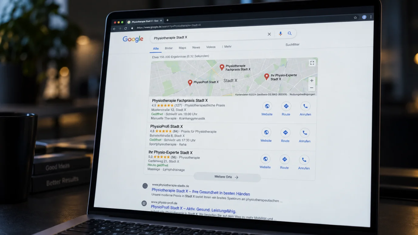 Local SEO für Physiotherapie [Stadt] und die Google-Karte