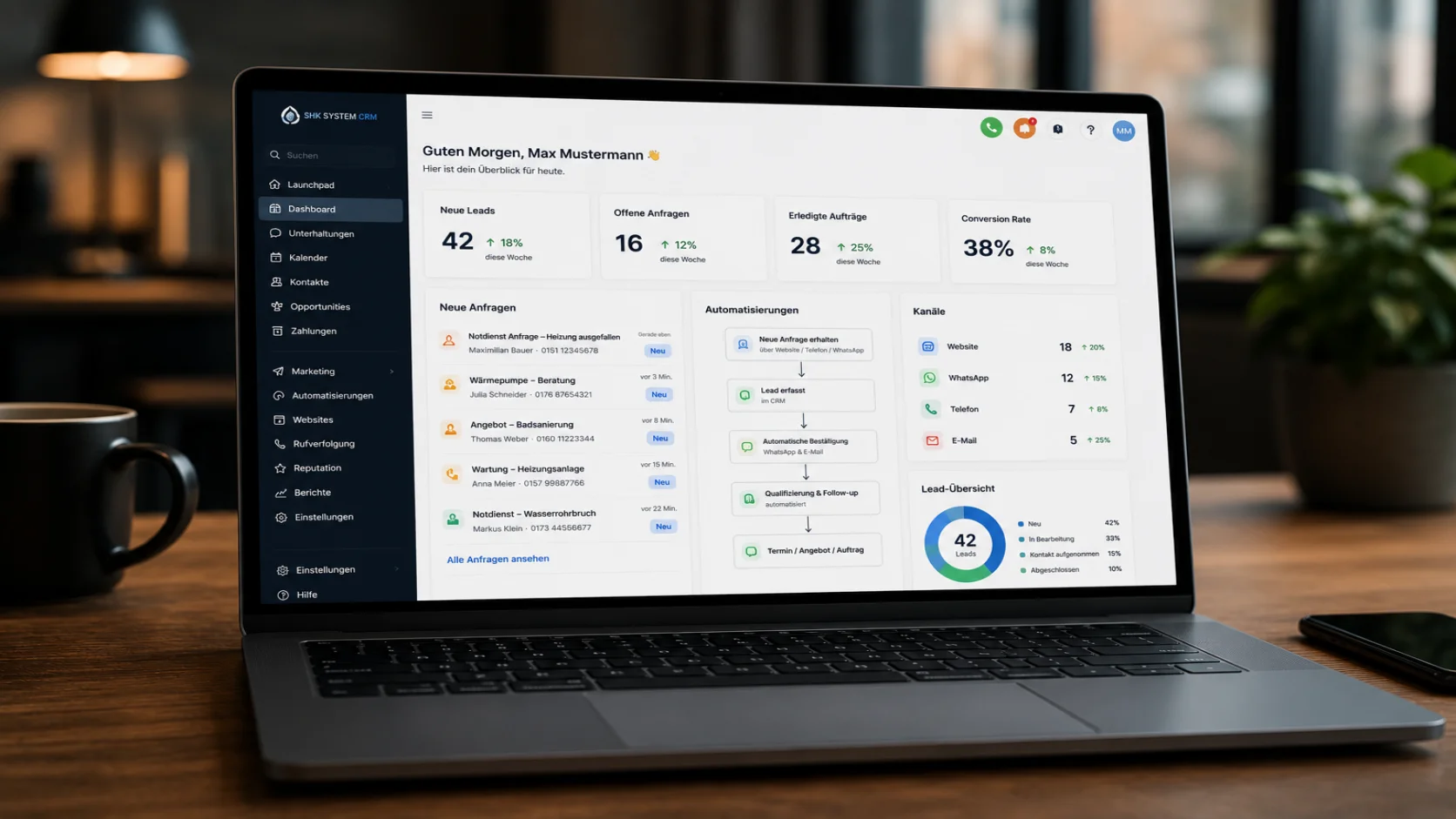 Automatisierte Lead-Verarbeitung & Bewertungs-Funnel