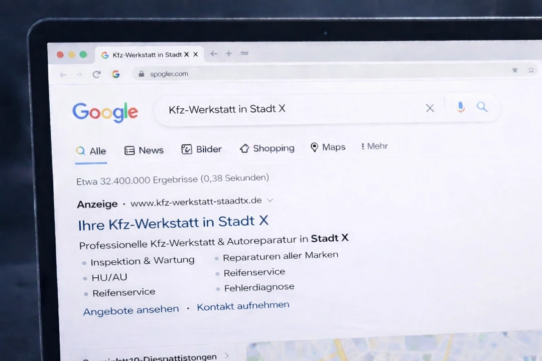 Gefunden werden bei 'Autowerkstatt [Stadt]' & 'TÜV Termin'