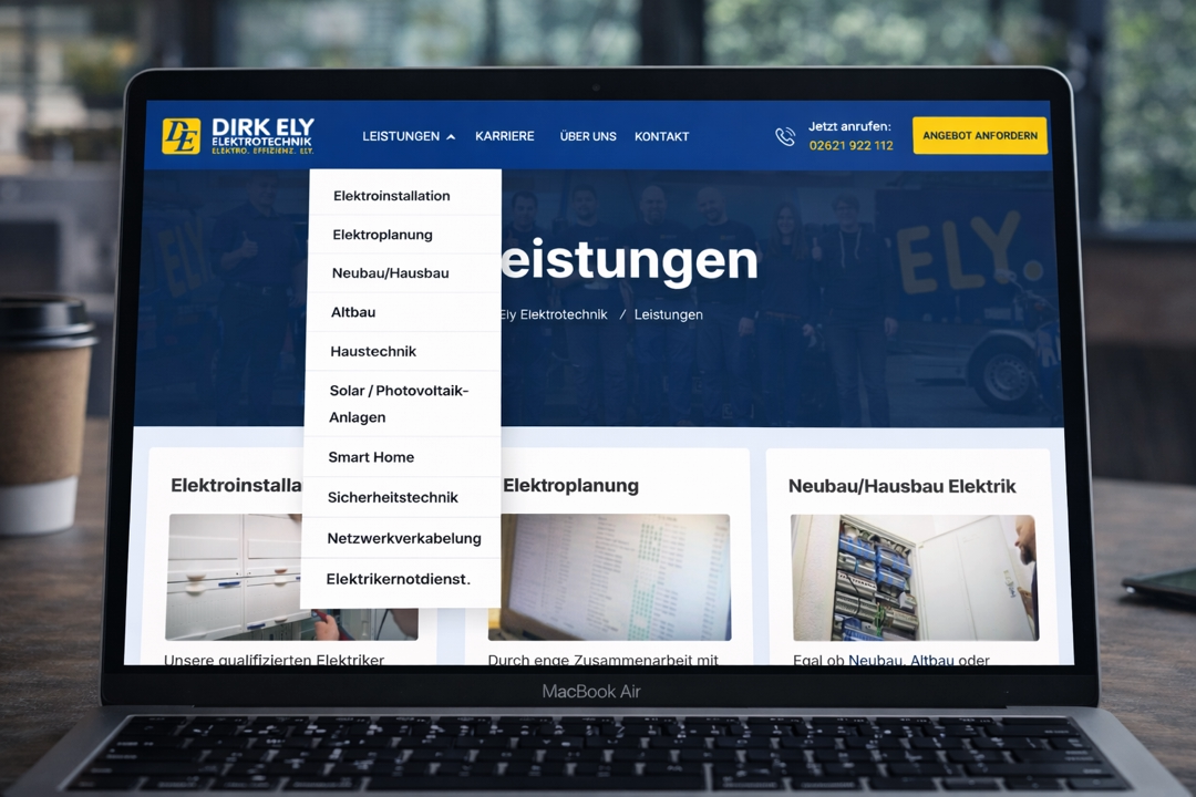 SEO-optimierte Elektriker-Website