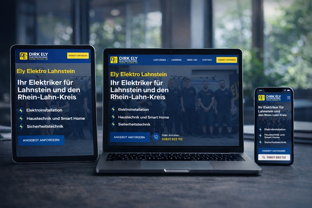 Website für Elektrofachbetrieb