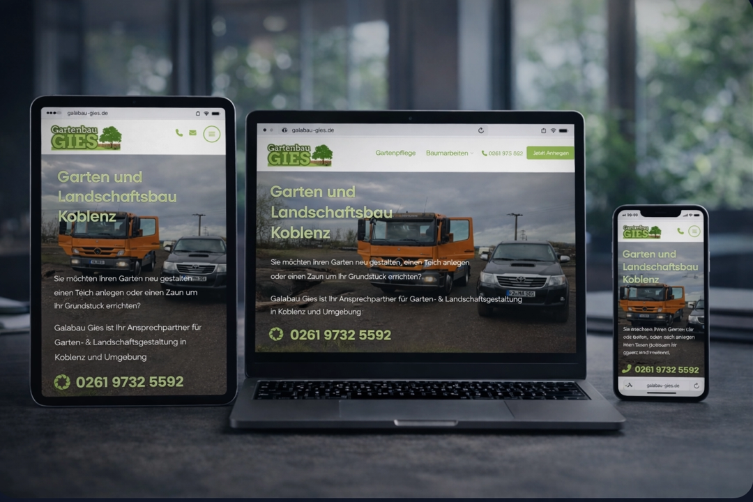 Responsive Website für Gartenbaubetriebe