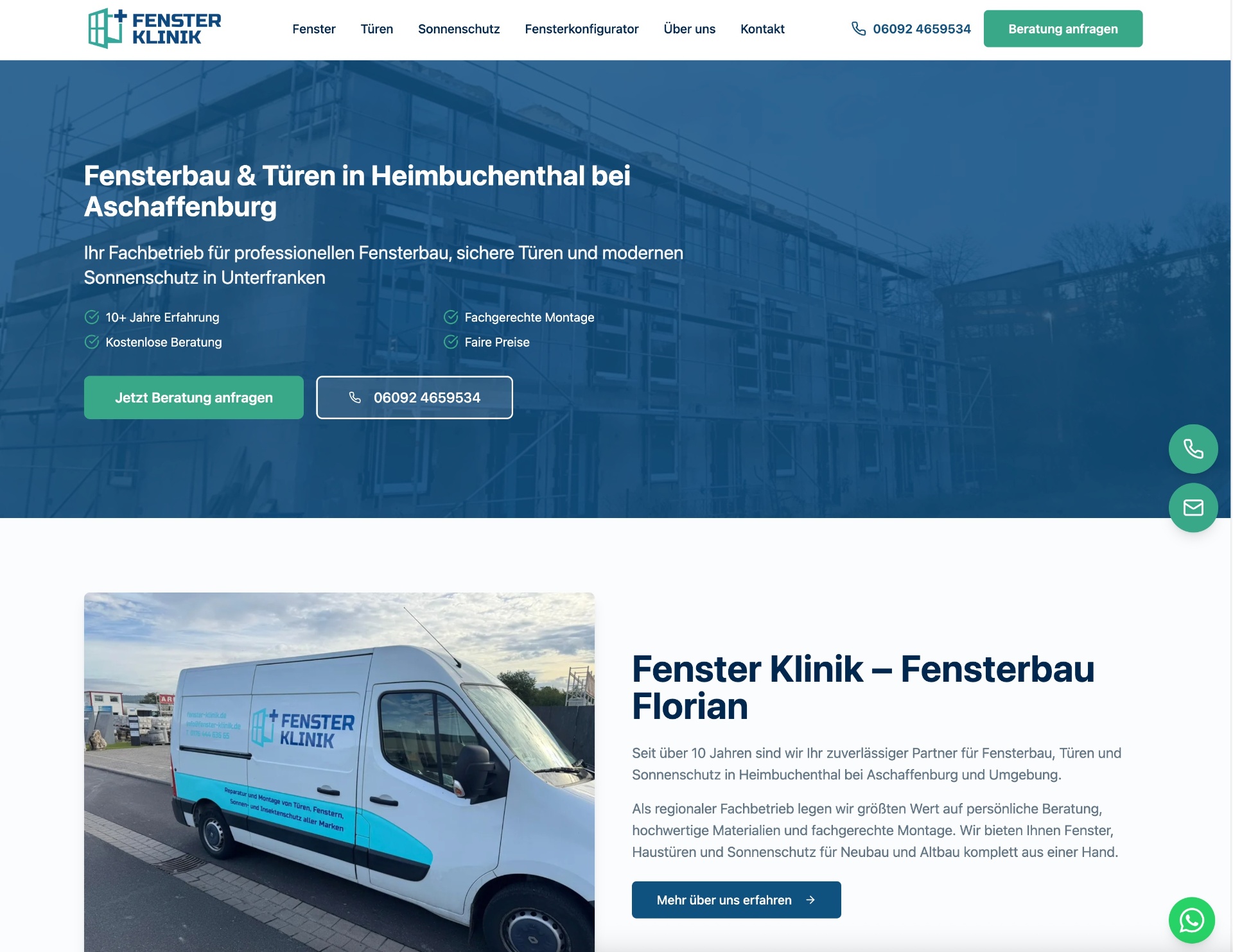 Website Fenster Klinik
