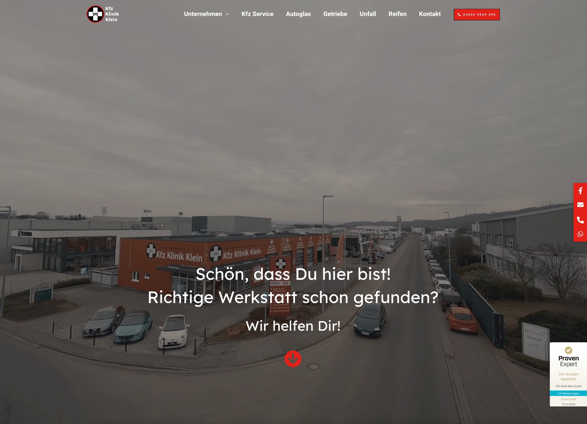 Website KFZ Klinik Klein