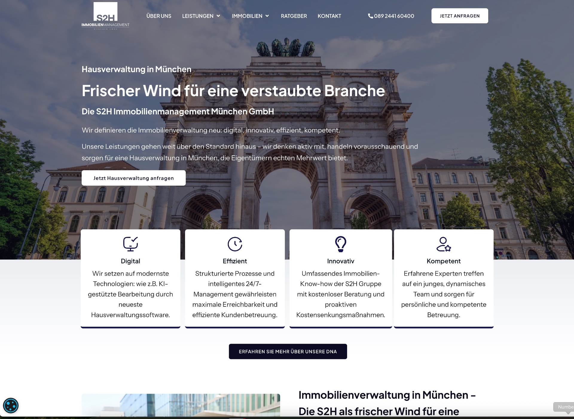 Website S2H Immobilienmanagement München